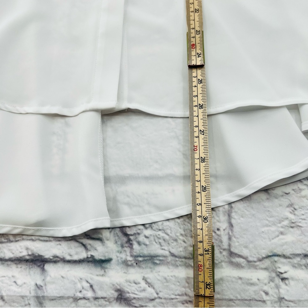 Simply Vera Vera Wang White Button Down Tunic Blouse Size S Loose Button Up - Picture 7 of 8